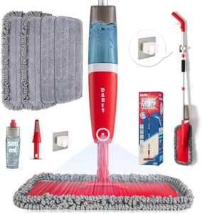 Balai pulvérisateur pour nettoyage des sols avec 4 tampons lavables en microfibre humide et sec avec flacon rechargeable de 580 ml pour la maison, la cuisine, le parquet, le stratifié, les carreaux de