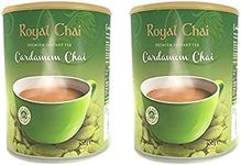 Royal Tea (Chai) in Various Flavours - Instant Premix - Made with Natural Tea Extract & Mixture Of Aromatic Indian Spices - Elaichi Unsweetened Tub 400g - P2