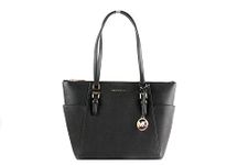 Michael Kors Charlotte Saffiano Leather Large Top Zip Tote - Black