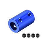 sourcing map 3mm to 8mm Bore Rigid Coupling Set Screw L25XD14 Aluminum Alloy,Shaft Coupler Connector,Motor Accessories,Dark Blue,4pcs