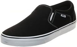 Vans Unisex Classic Slipon Sneaker, Canvas Black White, 12