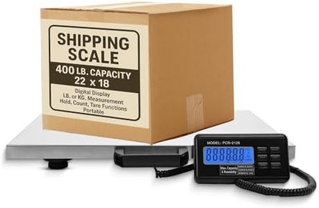 Houseables Shipping Scale, Platform Scale, Industrial, Heavy Duty, 400 LB, Weight Machine for Luggage, Packages, Postal, Floor, Commercial, Package, Business, Weighing, Large Platform, Digital, 22x18