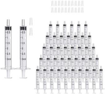 JOLLY PARTY 100 Pack 3ml Syringes with Caps, Mini 3cc Syringe Needleless, Small Oral Syringe with Tip Cap Individually Wrapped for Scientific Labs, Liquid Measuring, Pet Feeding, Oil & Glue Dispenser
