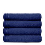 Lions Bath Towels - Set of 4 Bathroom Large Bath Sheets, 100% Luxury Cotton, 500 GSM 75X135CM, Highly Absorbent and Quick Dry Extra Large Bath Towel, Bathroom Accessory Set, Royal Blue