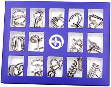 Holzsammlung 15 Piezas Rompecabezas de Metal, Juegos de Ingenio Rompecabezas Metal Classic Mini IQ Puzzle, Juguetes Inteligencia Educativos Regalo para Adultos Niños Adolescentes