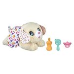 Hasbro furReal Newborns Doggy, Interactive Animatronik Plush Toy with Sound Effects, Closes the Eyes, from 4 Years, Includes 1 Animal, 4 Accessories and Instructions, Multi, F4085