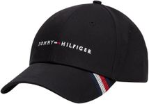 Tommy Hilfiger Men's Cotton Baseball Cap, Black (Black), One Size