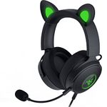 Razer Kraken Kitty Edition V2 Pro - Wired RGB Headset with Interchangeable Ears (Interchangeable Ears, Stream Reactive Lighting, TriForce Titanium 50 mm Drivers, HyperClear Cardioid Mic) Black