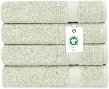 Delara Organic Cotton Luxuriously Plush Bath Sheet Pack of 4 | GOTS & OEKO-TEX Certified | Premium Hotel Quality Towels | Feather Touch Technology|650 GSM Long Staple|Soft, Quick Dry & Ultra-Absorbent