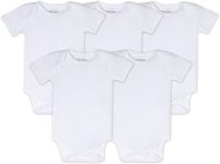 Burt's Bees Baby baby-boys Bodysuits, 5-pack Short & Long Sleeve One-pieces, 100% Organic Cotton, Cloud Short Sleeve, 0-3 Months