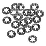 Kozelo 20pcs Internal Tooth Star Washers - [ M6 x 14mm O.D. ] Quick Speed Star Locking Washers Assortment Kit for Machinery Furniture Car Use | 65Mn Black Oxide Finish