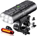 Yosky True 2000 Lumen Bike Lights for Night Riding EVO 6800mAh 6 LED Bike Headlight and Tail Light Set Rechargeable Bike Light Front and Back for Road Mountain Bike, Waterproof Safety Light