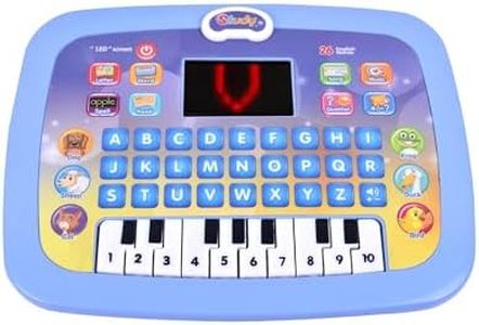 Happy Play 10 in 1 Electronic Educational Computer, with LED Screen and Piano Musical Toy for Kids Above 3 Years, 10 Fun Activity Learning Laptop with Animal Voices, Alphabet, Numbers, Words, Spelling
