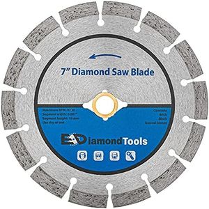 7" Segmented Diamond Saw Blade for Concrete Brick Block and Masonry 10mm Segment Height