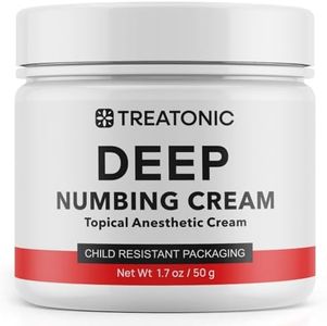 Treatonic Maximum Strength Numbing Cream: Numbing Cream for Discomfort, Burn, Itch & Pain Relief - Fast-Acting, Soothing Topical Anesthetic with Menthol & Emu Oil for Hemorrhoid Treatment – 1.7oz