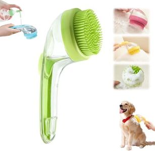 Yilia Pet Bath Brush, 2025 New 2 in 1 Dog Bath Brush with Built-in Shampoo Dispenser, Pet Wash Brush for Bathing Dog Grooming Massage Brush for Long Short Haired Dogs Cats Shower
