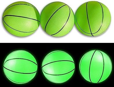 Toys+ 3 Pack! Inflatable Glow in The Dark Mini Basketballs Includes Pump and Needle Magic Shot Pro Mini Hoop Basketballs (Glow in The Dark, 3pack)