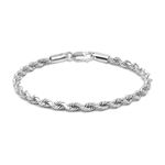 LeCalla 925 Sterling Silver BIS Hallmarked Italian Diamond-Cut Rope Chain Bracelet for Women and Girls 6.5 Inches