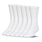 Under Armour Charged Cotton 2.0 Crew Socks, 6-Pairs, White/Gray, Shoe Size: Mens 12-16