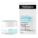 Neutrogena Hydro Boost+ Caffeine Eye Gel Cream, Hyaluronic Acid Eye Cream, Antioxidant Moisturizer, Fragrance Free, 14 grams