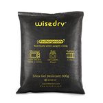 wisedry 2 x 500 Gram [2.2 lbs] Rechargeable Silica Gel Car Dehumidifier, Microwave Fast Reactivated Desiccant Packets Large for Safes Closet Basement Garage Storage Moisture Absorber Bag Reusable