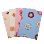 Papboo A5 Handy, Easy to Carry Unruled, Plain Cute Dessert Set of 4 for doodling, Writing, Notes, Notebooks -Matte Finished - Journal Diary, Gift.(60 * 4=240 80 GSM Pages)