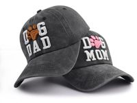 Vxchkerm 2 PCS Dog Mom and Dog Dad Hat for Women Men, Adjustable 3D Embroidered Dog Lover Baseball Cap, Black, One Size