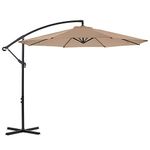 SUPERJARE Offset Patio Umbrella, 10ft Hanging Outdoor Market Umbrella with Crank Lift & Cross Base, Waterproof Cantilever Umbrella Canopy - Beige