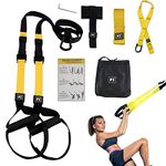 B fit Polyester All in One Suspension Trainer Kit, Full Body Workout for Home, Gym, Outdoor Lightweight, Portable, Adjustable Resistance System for Muscle Building, Fat Burning, Improve Cardio