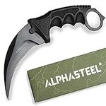 AlphaSteel Fixed Raptor Claw Knife, "Black Ops", Survival of the Fittest - 7 Inch Fixed Blade Alpha Gear for Hunting, EDC, Self Defense, Pocket Knife, Survival, Utility, Camping Tactical, Camping, and Outdoor, Knives