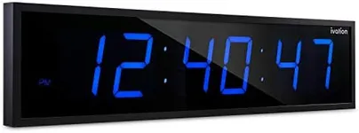 Ivation Huge Large Big Oversized Digital LED Clock - Shelf or Wall Mount (30 Inches Wide, Blue)