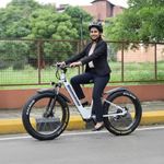 Nexzu Stormrider 26x4” Electric Fat Bike for Adults | 350W Rust & Waterproof Powertrain | Patented 36V 13Ah Swappable Battery | Headlight & Horn | Pedal Assist + Throttle Mode- Pearl White