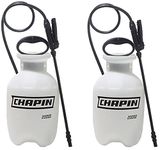 Chapin 22000 Made in USA Value Pack of 2 Units, 1 Gallon Lawn and Garden Pump Pressured Sprayer, for Spraying Plants, Garden Watering, Lawns, Weeds and Pests, Translucent White