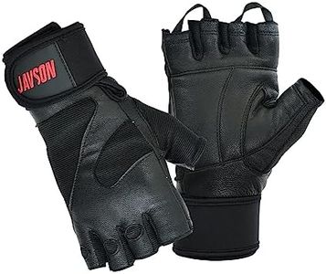 Weightlifting Gloves Genuine Leather for Men and Women Gym Gloves for Weightlifting, Crossfit, Deadlift, Training and Workout by JAVSON (L/XL)