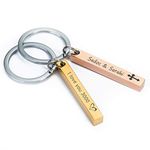 Personalized Keychain, Custom name Stainless Steel Key Chain, Gift for Boyfriend, Dad, Mom, Couple, Mothers/Fathers Day