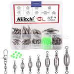 Hilitchi Brass Fishing Weights Inline Trolling Fishing Sinker with Inner Swivels (4.5g-10PCS)