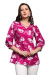 Fashion Dream Micro (Polyester) Printed Tops for Women | Casual Tops for Women | Trendy Tops for Women | Western Tops(FDWTOP00110 MGT L_Magenta_L)