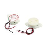 sourcingmap 2Pcs DC 3-24V White Continuous Sound Electronic Alarm Buzzer