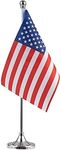 Juvale US Flag Stand - American Flag Metal Base, USA Flag Desk, Table Decoration, 8 x 5.5 inches