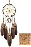 Urdeoms Tree of Life Crystal Dream Catchers for Boys Brown Boho Dream Catcher Wall Decor for Bedroom Adult Smoky Quartz Hanging Decor for Dorm Living Room(NO.10)