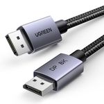 UGREEN 8K DisplayPort Cable 1.4 [VESA Certified] DP to DP Support 8K@60Hz, 4K@240Hz, 2K@240Hz Braided Support 32.4Gbps, HDCP 2.3, HDR, FreeSync, G-Sync, DSC 1.2a Compatible with HDTVs Monitors PC (2M)