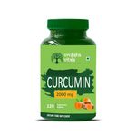 Vruksha Vitals Curcumin with Bioperine with 95% Curcuminoids 2000 mg - 120 tablets/capsules supplement powder