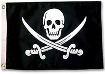 usep Jolly Roger Calico Jack Rackham Pirate 12x18 Boat Flag Indoor/Outdoor