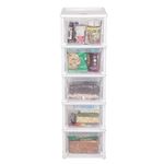 Cutting EDGE XL Modular Drawer Set for Home, Office, Hospital, Parlor, School, Doctors, Home and Kids, Plastic Product Dimension When assembeled (15.5 in X 12 in X 39.5 in) (5 Layers, Transparent)