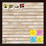 ArtzFolio Natural Texture | Bulletin Board Notice Pin Board | Vision Soft Board Combo with Thumb Push Pins & Sticky Notes | Dark Brown Frame | 12 x 12 inch (30 x 30 cms)