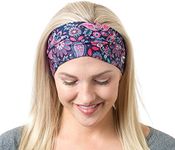 RiptGear Stretch Sport Headband for Women (Hippie Flower) — Made of Non-Slip Sweat Wicking Fabric — Great for Yoga, Running or The Gym — Soft Headband That Fits Most Head Sizes — (1-Pack)