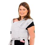 Koala Babycare Baby Sling Easy to Wear - Certified Ergonomic Support - Multi-Purpose Stretchy Baby Carrier Suitable up to 9 kg - Baby Wrap Carrier for Newborn - Light Grey - Registered Design