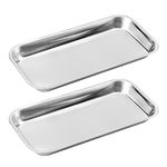 Metal Medical Tray Instrument Tray 8.85 × 4.52 × 0.67" Little Stainless Steel Medical Tray Small Metal Surgical Trays Lab Tray Dental Clinical Tray