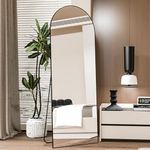 CASSILANDO Full Length Mirror 162cm×53cm, Arch Floor Mirror with Stand Arched Mirror Full Body Mirror Black Standing Hanging or Leaning Against Wall for Bedroom Entry (Black)