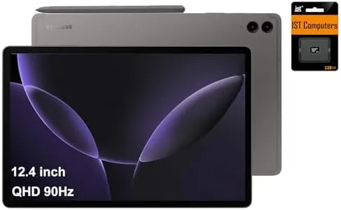 SAMSUNG Galaxy Tab S9 FE+ Plus Android Tablet (12.4” Touchscreen, 8GB RAM, 256GB Storage, 18-hr Long Battery Life, S Pen, 1 Front Camera + 2 Rear Cameras, Lightweight Durable Design) SM-X610, Gray